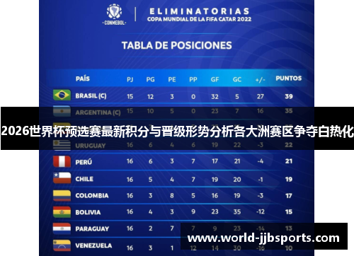 2026世界杯预选赛最新积分与晋级形势分析各大洲赛区争夺白热化